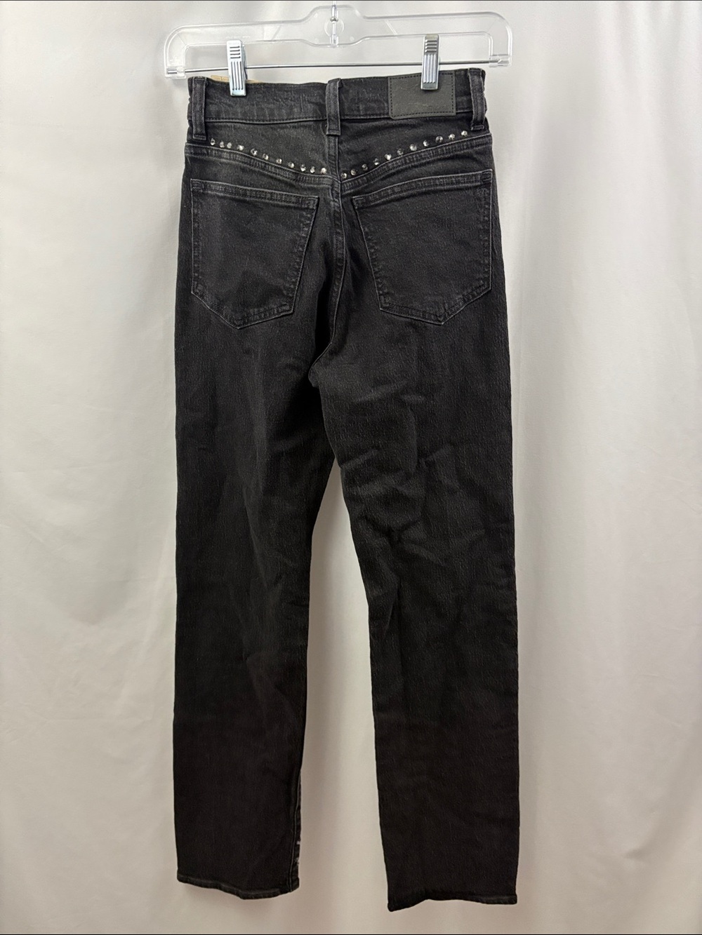 Madewell 90's Straight Leg Jeans Womens 23 Black Fitted High Rise NWT Sequin - Picture 8 of 9